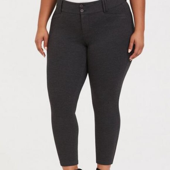Ankle Skinny Studio Luxe Ponte Mid-Rise Pant (Grey) - Picture 1 of 6